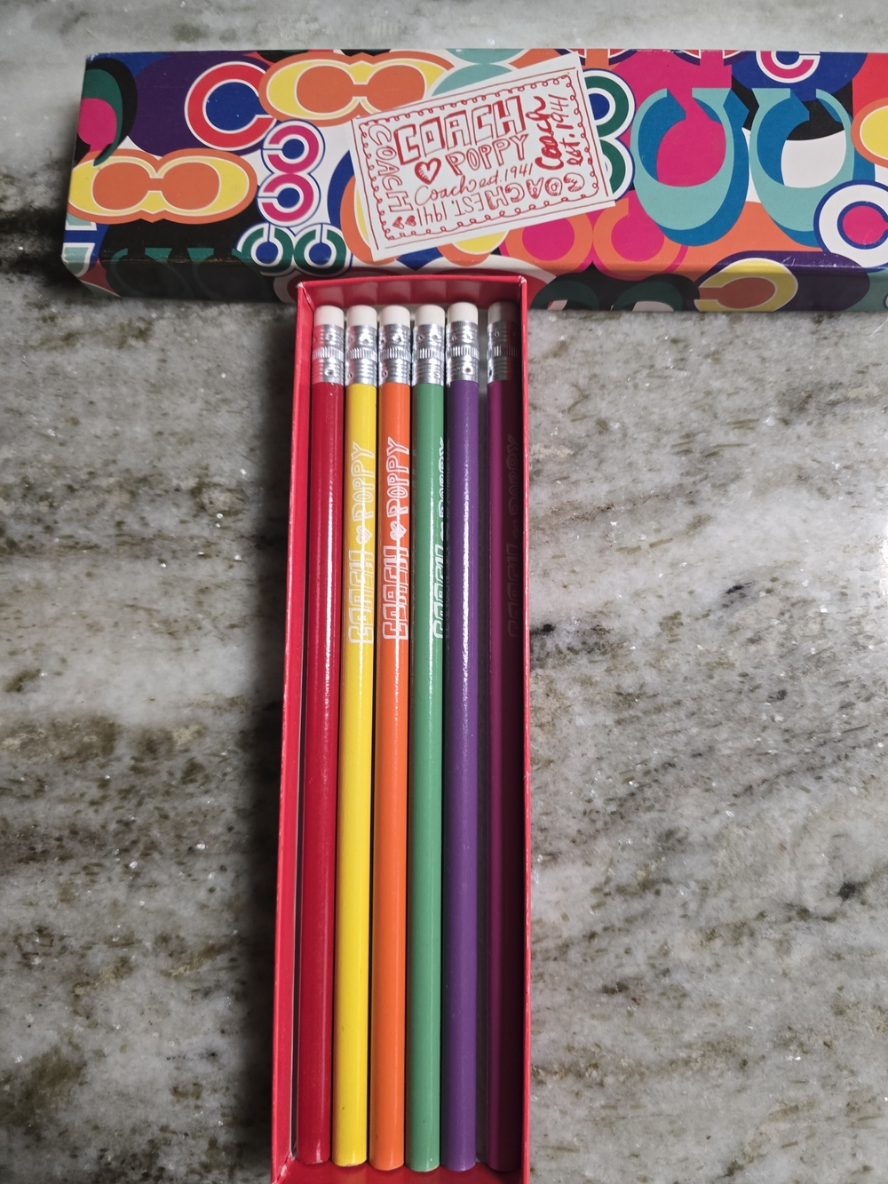 Coach Colorful Poppy Pencil Set.